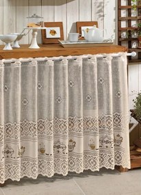 Cortina para Pia Renda Bege 200x80 cm