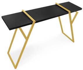 Aparador para Sala Industrial 138cm Brooklyn Dourado/Preto L06 - D'Rossi