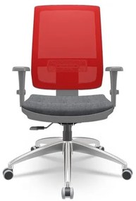 Cadeira Brizza Diretor Grafite Tela Vermelha Assento Concept Granito Base RelaxPlax Alumínio  - 66046 Sun House