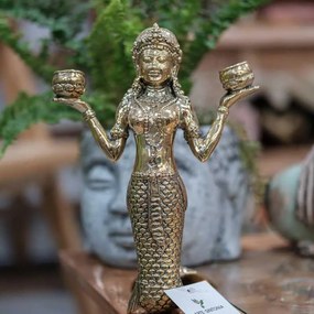 Escultura Sereia Hindu em Bronze | Bali