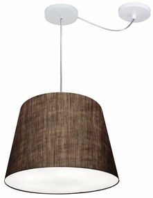 Lustre Pendente Cone Com Desvio Md-4280 Cúpula  30/30x40cm Café - Bivolt