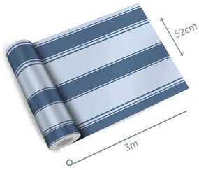 Papel de parede adesivo listrado azul