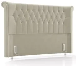 Cabeceira Cama Box Casal King 195cm Dust Z37 Veludo Bege - Mpozenato