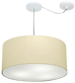 Lustre Pendente Cilíndrico Com Desvio Bege MJ-4263 Para Mesa de Jantar e Estar
