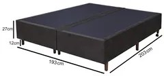 Base Para Cama Box Casal King Size Bipartido 193cm Suede Liso Tower NW