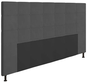 Cabeceira Stambul Para Cama Box King 195 cm Suede Grafite - D'Rossi