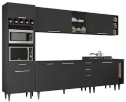 Armário de Cozinha CP07 Para Pia 150cm Pérola Z34 Preto     - Mpozenat