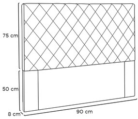 Cabeceira Cama Box Solteiro 90 cm Dubai Linho Natural S04 - D'Rossi