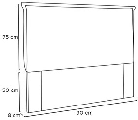 Cabeceira Garden Para Cama Box Solteiro 90 cm Suede Preto - D'Rossi