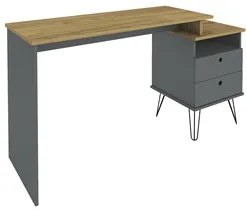 Mesa Escrivaninha Estilo Industrial Flex Lux A06 Olmo/Grafito - Mpozen