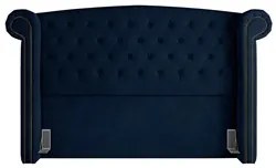 Cabeceira Cama Box Casal 140cm Provença P02 Veludo Azul Marinho - Mpoz