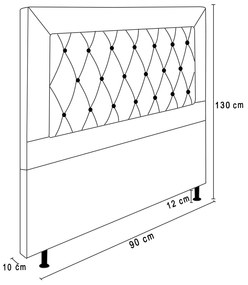 Cabeceira Malta Para Cama Box Solteiro 90 cm Veludo - D'Rossi - Marrom