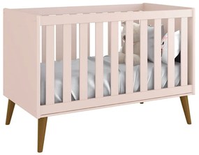 Berço Mini Cama Noah com Pés Retrô Mel - Rosa