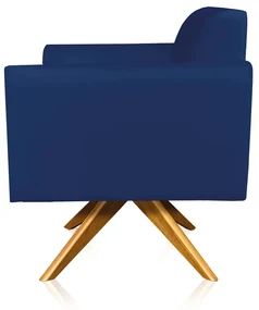 POLTRONA GIRATORIA MARISA SUEDE BASE MAD - Azul Marinho