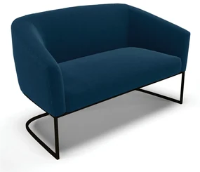 Sofá 2 Lugares Namoradeira Industrial Preto Stella Bouclê D03 - D'Rossi - Azul