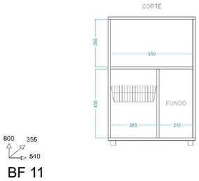 Fruteira Linha Versa 1 Porta Bf 11 - Branco