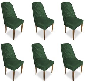 kit com 6 Cadeiras de Jantar Dublin Suede Verde Bandeira