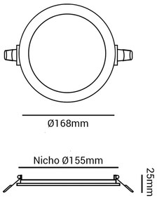 Luminária De Embutir Redondo 12W 4000K Led Bivolt Ø16,8X2,5Cm Downligh... (Branco)