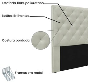 Cabeceira Cama Box King 195 cm Tania Veludo Prata S04 - D'Rossi