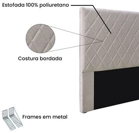 Cabeceira Cama Box Casal 140 cm Dubai Linho S04 - D'Rossi - Areia