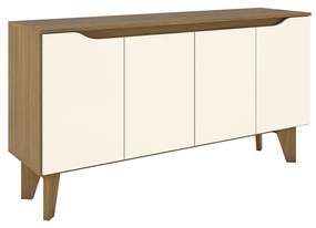 Buffet Téia 04 Portas Nature e Off White 150 cm - D'Rossi