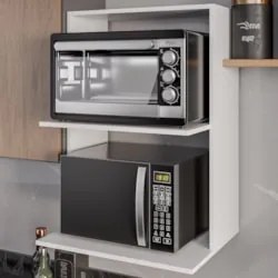 Suporte Micro-Ondas e Forno Armário Aéreo 60cm Turim Z34 Branco - Mpoz