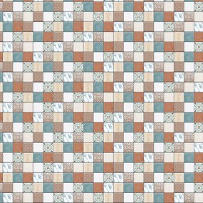 Papel de Parede Pastilha Mosaico Colorido 0.50m x 3.00m