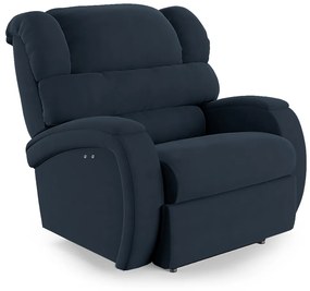 Poltrona do Papai Reclinável Napoli Power Touch Massagem Veludo FH1 - D'Rossi - Azul