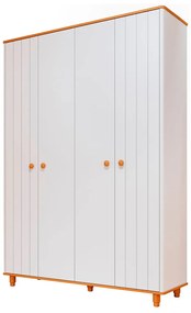 Guarda-roupa 4 Portas Cupcake - Off White e Nature