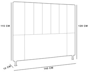 Cabeceira Malibu Para Cama Box Casal 140 cm Suede Grafite - D'Rossi