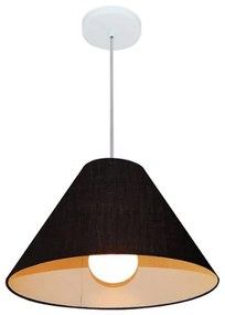 Lustre Pendente Cone Vivare Md-4078 Cúpula em Tecido 25/40x15cm - Bivolt