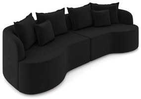 Sofá 3 Lugares Orgânico Living 210cm Mersa Veludo K01 - D'Rossi - Preto