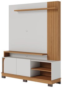Estante de TV 65 Polegadas 152cm Itaim C04 - D'Rossi - Off White Matte e Freijó