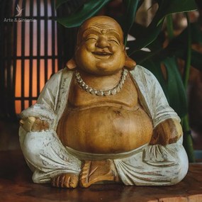 Escultura Happy Buddha 30cm | Pátina