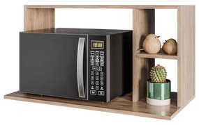 Suporte Microondas com 2 Nichos em MDP Suspenso Zain 80cm Freijó M12 - D'Rossi