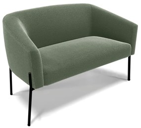 Sofá 2 Lugares Namoradeira Pé de Ferro Preto Stella Bouclê D03 - D'Rossi - Verde Pistache