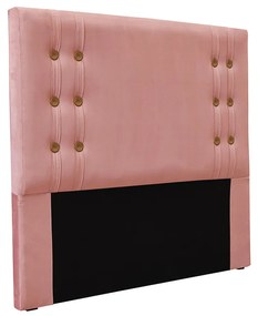Cabeceira Cama Box Solteiro 90 cm Gênova Veludo Rosa S04 - D'Rossi
