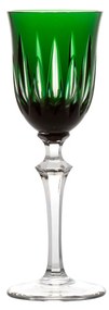 Taça de Cristal Lapidado Artesanal para Licor - 66 - Verde Escuro  66 - Verde Escuro