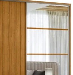 Guarda Roupa Casal 230cm Com Espelho Verbena Cinamomo Z10   - Mpozenat
