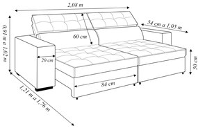 Sofá Decorativo Hugo 2 Lugares 208cm Reclinável e Retrátil Veludo Rosê G45 - Gran Belo