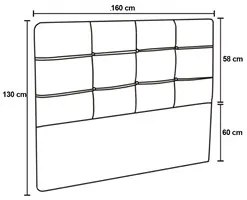 Cabeceira Cama Box 160cm Esmeralda Sintético J02 Marrom - Mpozenato