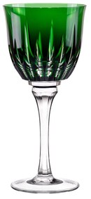 Taça de Cristal Lapidado P/ Vinho Branco 25 Verde Escuro - 66