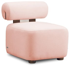 Poltrona Decorativa para Sala Helora Bouclê Rosê E03 - D'Rossi