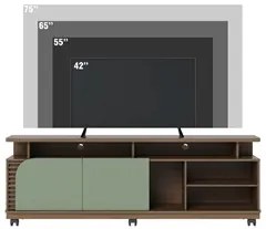 Rack para Sala Bancada de TV 75 Pol 180cm Madrid C05 Amêndoa/Hortelã -