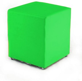 Puff Quadrado Box Couro 45X35Cm Ecológico Orthovida (Verde)