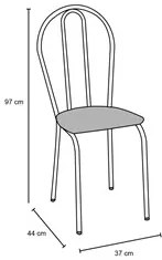 Kit 4 Cadeiras 004 Cromo Preto/Florido - Artefamol