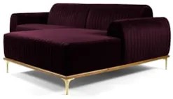 Sofá 265cm 4 Lugares com Chaise Direito Pés Gold Molino C-292 Veludo U