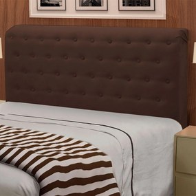 Cabeceira Giovana Cama Box King Casal 195 cm Suede Marrom - D'Rossi