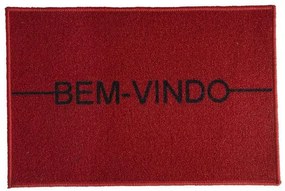 Capacho Bem-Vindo Estampado Corttex Vermelho