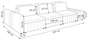 Sofá Ilha com Encosto e Almofadas Móveis Olimpo 365cm Modulado Linho Terracota G45 - Gran Belo